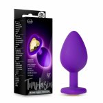Blush Temptasia Bling Plug Medium Fioletowy – Silikonowy model z ozdobnym kryształem i sercowatą bazą