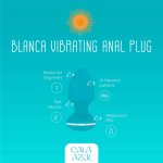 Cala Azul Blanca – biały wibrujący korek analny, silikon medyczny, 10 trybów, USB