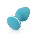 Cala Azul Blanca – biały wibrujący korek analny, silikon medyczny, 10 trybów, USB