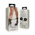 Rimba Black Cuffs – regulowane mankiety z ekoskóry, czarne, mocny łańcuch