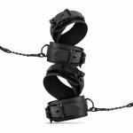 EasyToys Zestaw Akcesoriów Bondage 5-częściowy Czarny – regulowane opaski, flogger, świece