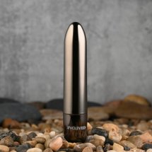 Evolved Real Simple Bullet Chrome Black – miniaturowy model wibrujący, 10 trybów, USB, wodoodporny
