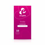 EasyGlide Extra Thin Prezerwatywy Anatomiczne Ultra Cienkie, przezroczyste, 10 sztuk