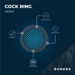 Boners Ergo – Ergonomiczny pierścień intymny, elastyczny silikon, czarny