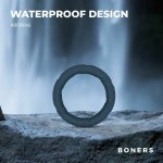 Boners Ergo – Ergonomiczny pierścień intymny, elastyczny silikon, czarny