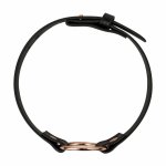 Rosy Gold Choker Black – Czarny naszyjnik z metalowym kółkiem, regulowany