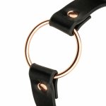 Rosy Gold Choker Black – Czarny naszyjnik z metalowym kółkiem, regulowany