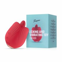 Teazers Rose Model – wibrujący symulator z funkcją licking, czerwony, silikon medyczny
