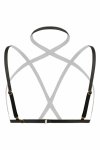 Strappy Fia Harness Bralette czarny – regulowany model z paskami i złoconymi elementami