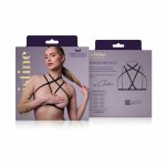 Strappy Fia Harness Bralette czarny – regulowany model z paskami i złoconymi elementami