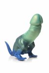 XR Brands Jurassic Model Dino Zielono-Niebieski – Silikonowa Forma Ozdobna z Teksturą