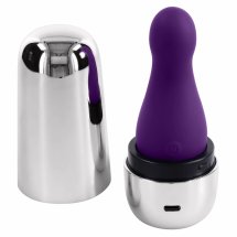 Playboy The Jet Set Vibe Purple – elegancki wibrator silikonowy USB, etui srebrne