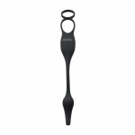 Evolved Novelties Plug & Tug Black – zestaw z wibrującym elementem i dwoma pierścieniami, silikon