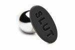 XR Brands Butt Slut Metal Plug – srebrny aluminiowy model z silikonową bazą, anatomiczny