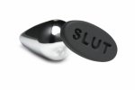 XR Brands Butt Slut Metal Plug – srebrny aluminiowy model z silikonową bazą, anatomiczny