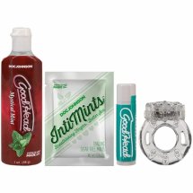 Doc Johnson GoodHead Zestaw do pielęgnacji ust i odświeżenia Mint – balsam, pastylki, żel, obręcz wibrująca