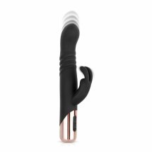 Rosy Gold Rabbit Thrusting System Black – 10 trybów, silikonowy model z ładowaniem USB
