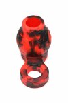 XR Brands Hell Hound Red – anatomiczny pierścień silikonowy z systemem rozciągającym, czerwony