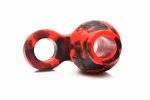 XR Brands Hell Hound Red – anatomiczny pierścień silikonowy z systemem rozciągającym, czerwony