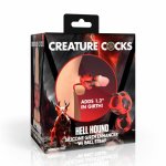 XR Brands Hell Hound Red – anatomiczny pierścień silikonowy z systemem rozciągającym, czerwony