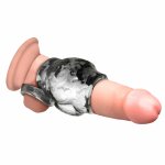 XR Brands Night Prowler – silikonowy pierścień z uchwytem, szary, anatomiczny model