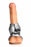 XR Brands Night Prowler – silikonowy pierścień z uchwytem, szary, anatomiczny model