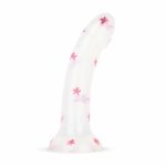 Dildo Collection Flower Power Pink Glitter – żelowy model 15 cm, anatomiczny, brokatowy design