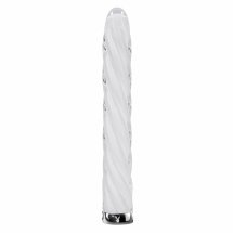 Playboy In A Twist – szklany stymulator spiralny, 17,5 cm, 10 trybów wibracji, wodoodporny