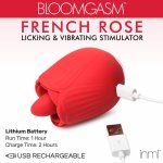 BLOOMGASM French Rose Licking & Vibrating System czerwony, 10 trybów, silikon medyczny, IPX7