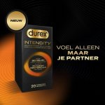 Durex Intensity prezerwatywy ultra-cienkie 20 szt., lateksowe, komfort, szerokość 56 mm