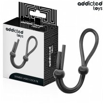 Addicted Toys Double Loop – silikonowa lina z podwójną pętlą, czarna, 19,5 cm