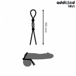Addicted Toys Double Loop – silikonowa lina z podwójną pętlą, czarna, 19,5 cm