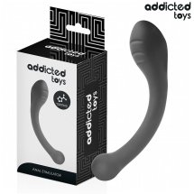 Addicted Toys stymulator anatomiczny silikonowy 18 cm czarny, stopniowany kształt, medyczny silikon