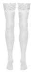 Cottelli LEGWEAR pończochy białe z szeroką koronką M 20 DEN, anatomiczne, certyfikat Oeko-Tex