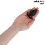 Addicted Toys Plug anatomiczny silikonowy M 6,6 cm, czarny, ergonomiczny kształt