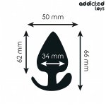 Addicted Toys Plug anatomiczny silikonowy M 6,6 cm, czarny, ergonomiczny kształt