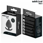 Addicted Toys Plug anatomiczny silikonowy M 6,6 cm, czarny, ergonomiczny kształt