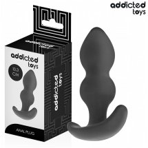 Addicted Toys Plug S 10,3 cm, silikonowy model kulisty, anatomiczny czarny