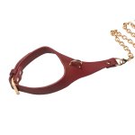 Captivate Obroża z łańcuchem Red/Gold, regulowana, skóra wege, dwa D-ringi