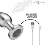 Intense Large Plug metalowy z 10 trybami wibracji i pilotem L – magnetyczne ładowanie