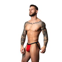 Male Power Hot Mesh Jock L/XL czerwono-czarny z mikrosiatki i anatomicznym krojem