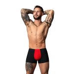 Male Power Hot Mesh Pouch Short M czarno-czerwone szorty z mikrosiatki