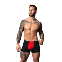 Male Power Hot Mesh Pouch Short S czarno-czerwone szorty z przewiewnej mikrosiatki