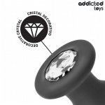 Addicted Toys Korek anatomiczny S 8,8 cm, silikon medyczny, ozdobny kryształ, ergonomiczny