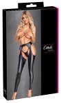 Cottelli PARTY – matowe legginsy z wycięciami S, chaps, elastyczny pas, czarne