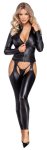 Cottelli PARTY – matowe legginsy z wycięciami S, chaps, elastyczny pas, czarne