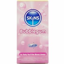 Skins Bubblegum Premium 8 szt. – prezerwatywy smakowe o aromacie gumy balonowej, nawilżane