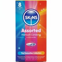Skins Mix Pack 8 szt. – prezerwatywy premium, różne tekstury i waniliowy zapach, naturalny lateks