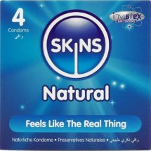 Skins Natural Premium 4 szt. – prezerwatywy ultracienkie waniliowe, przezroczysty lateks