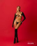 Obsessive Lustique Harness Bra Black – Regulowany pas biżuteryjny z łańcuszkami, S/M/L